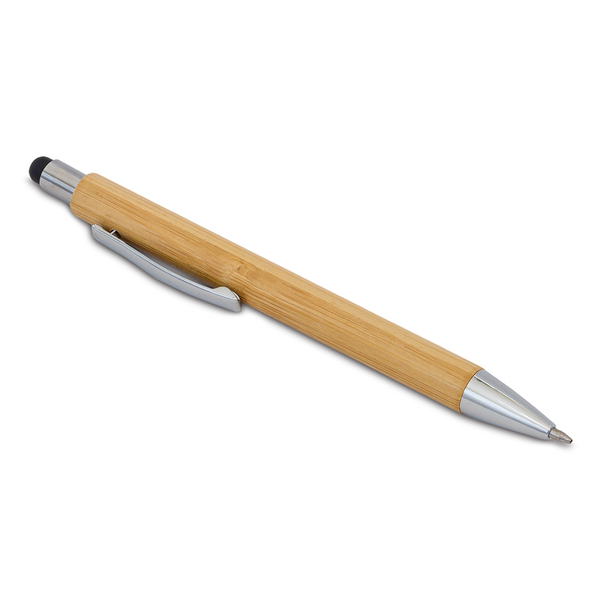 R02319.13 - Bambusowy długopis i latarka w pudełku Pelak, beżowy 