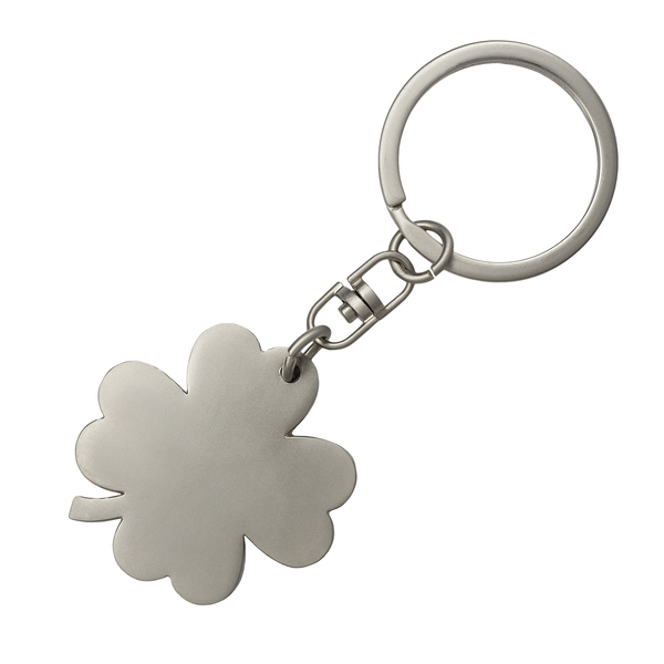 R73216 - Brelok metalowy Clover, srebrny 