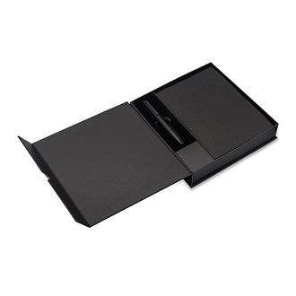 R02343 - Zestaw upominkowy notes z długopisem Solene, czarny 