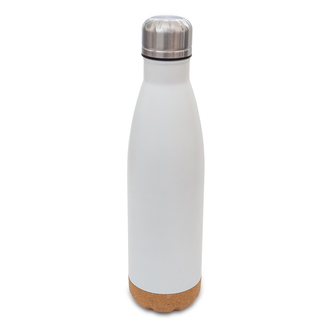 R08445 - Butelka termiczna z korkowym spodem Jowi 500 ml, biały 